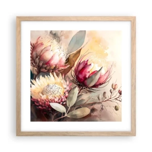 Poster in einem Rahmen aus heller Eiche - Im Profil und en face - 40x40 cm