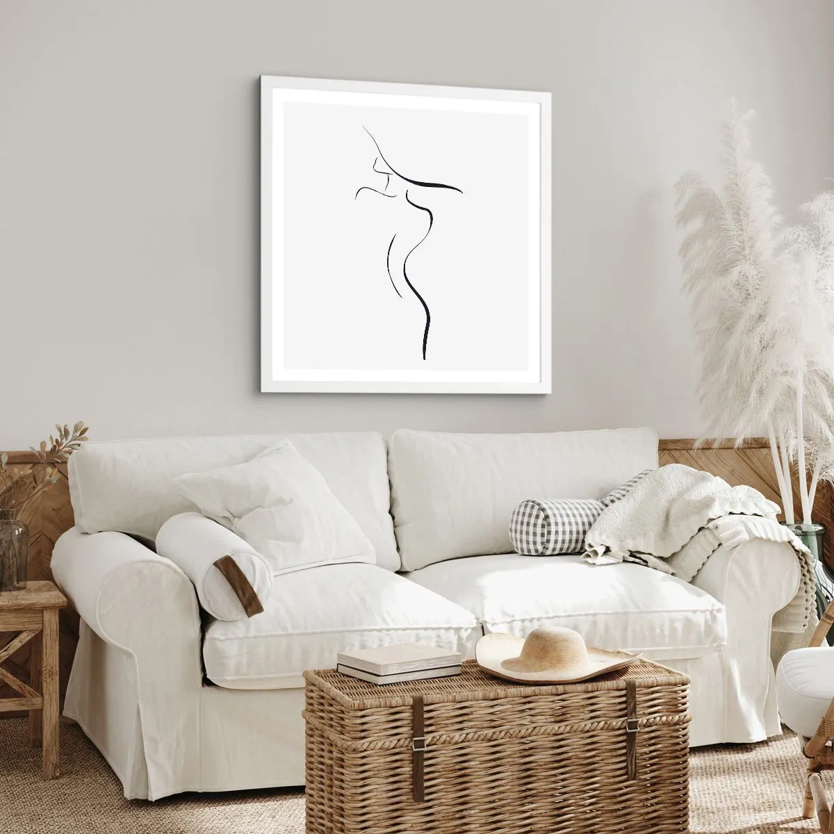 Poster in einem weißen Rahmen - Flüchtig wie eine Welle - 60x60 cm