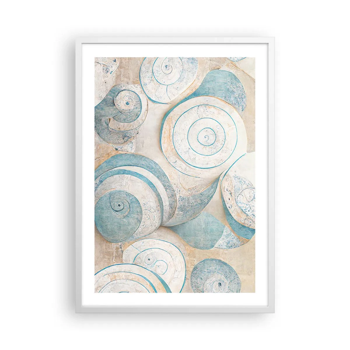 Poster in einem weißen Rahmen - Was verbirgt sich in der Muschel? - 50x70 cm