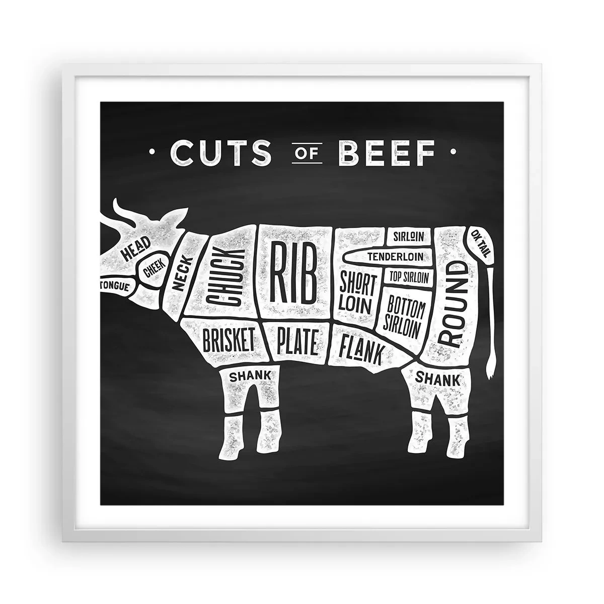 Poster in einem weißen Rahmen - Metzger Grundierung - 60x60 cm