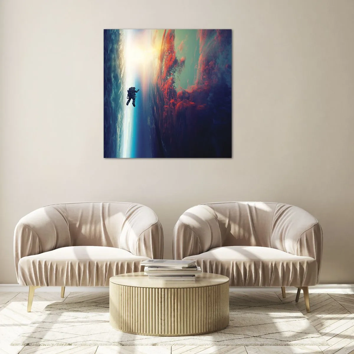 Glasbild - Bild auf glas - Sich dem Universum stellen - 70x70 cm