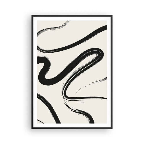 Poster in einem schwarzem Rahmen - Schwarz-Weiß-Laune - 70x100 cm