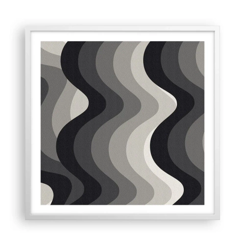 Poster in einem weißen Rahmen - Eine Welle nach der anderen - 60x60 cm