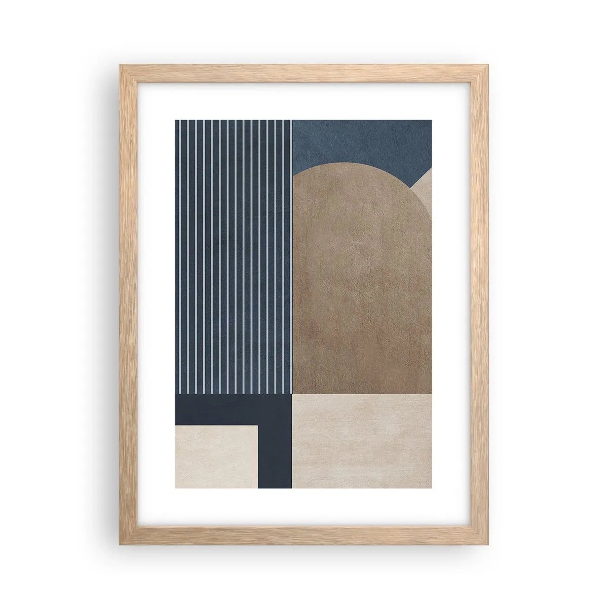 Poster in einem Rahmen aus heller Eiche - Komposition aus Einfachheit und Rundheit - 30x40 cm