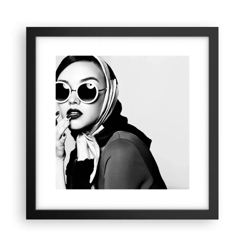 Poster in einem schwarzem Rahmen - Grüße aus den 1960er Jahren - 30x30 cm