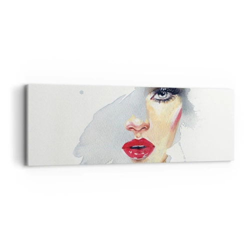 Bild auf Leinwand - Leinwandbild - Abspiegeln in einem Wassertropfen - 90x30 cm