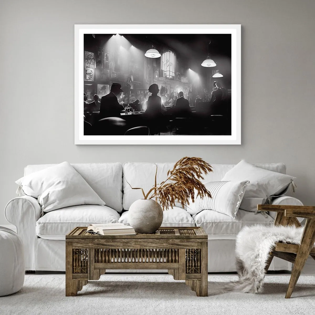 Poster in einem weißen Rahmen - In Jazz-Atmosphäre - 40x40 cm