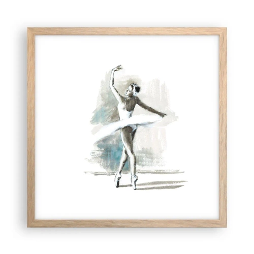 Poster in einem Rahmen aus heller Eiche - In einen Schwan verzaubert - 40x40 cm
