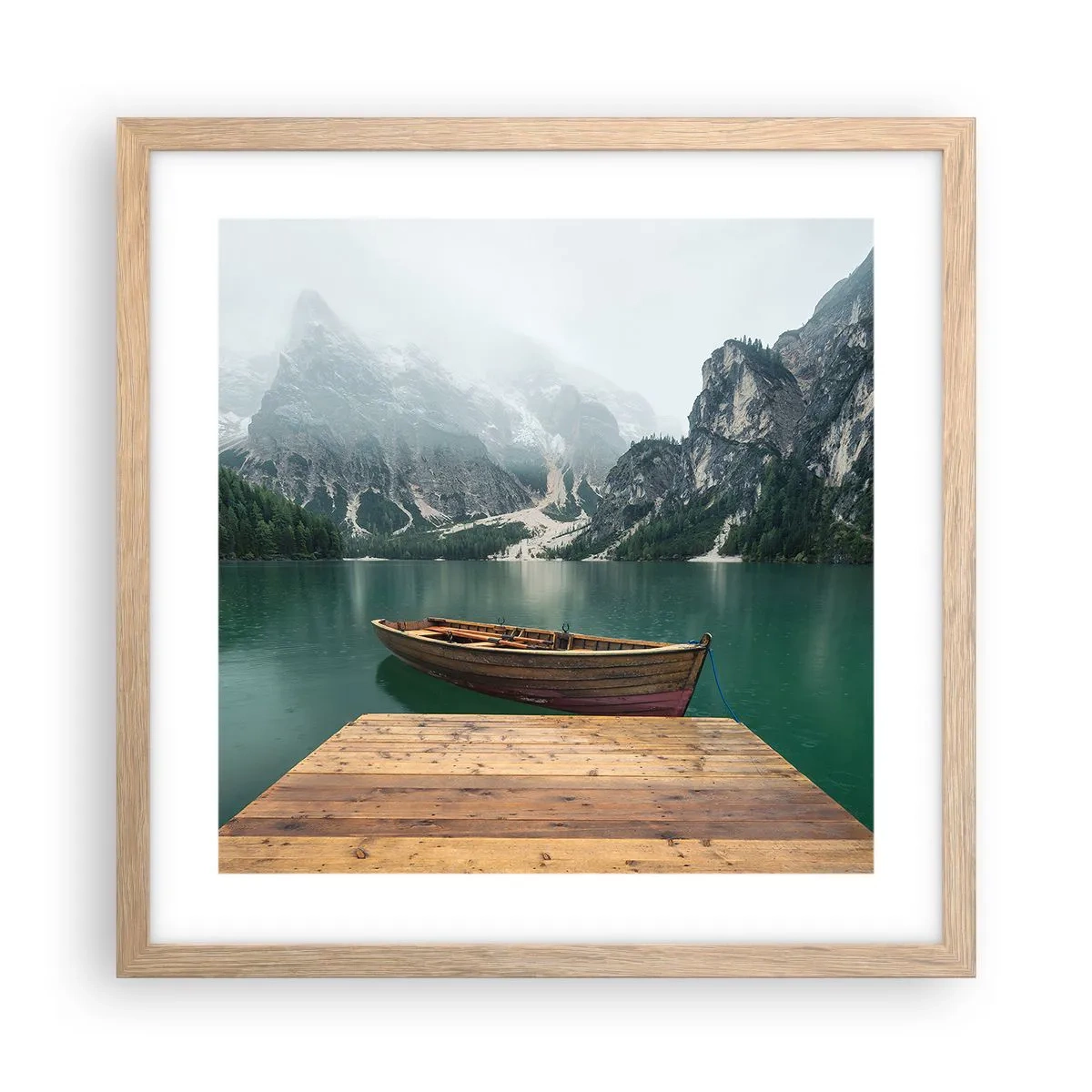 Poster in einem Rahmen aus heller Eiche - Und die stolzen Felsen der Stirn - 40x40 cm