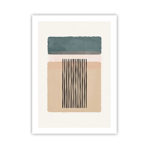 Poster - Abstrakte geometrische Figuren in dezenten Farben - 50x70cm - Alles ist in Ordnung - Moderne Wanddekoration für Wohnzimmer und Schlafzimmer ARTTOR