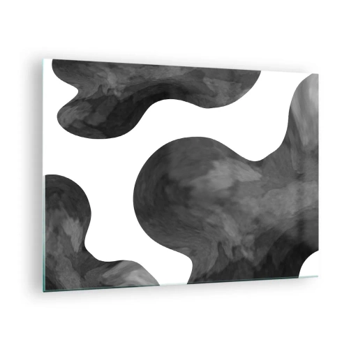 Glasbild - Bild auf glas - Abstrakte Formen in Schwarz-Weiß-Tönen - 70x50cm - Milchstraße - Moderne Wanddekoration für Wohnzimmer und Schlafzimmer ARTTOR