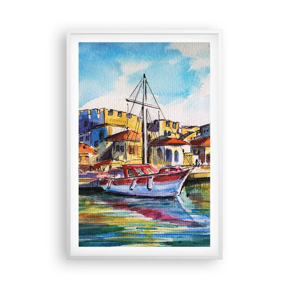 Poster in einem weißen Rahmen - Regenbogennachmittag - 61x91 cm