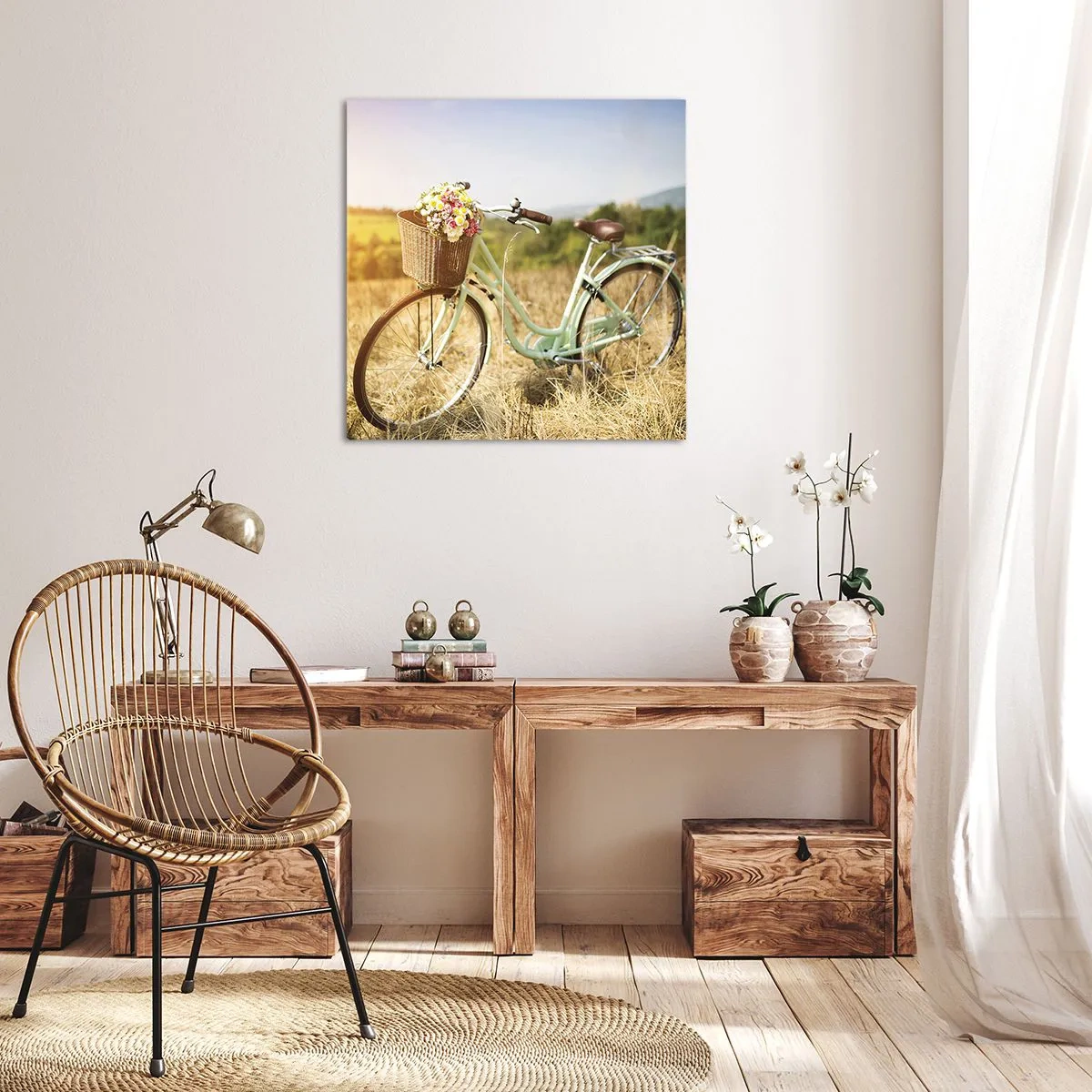 Bild auf Leinwand - Leinwandbild - Ich bleibe eine Weile hier - 70x70 cm