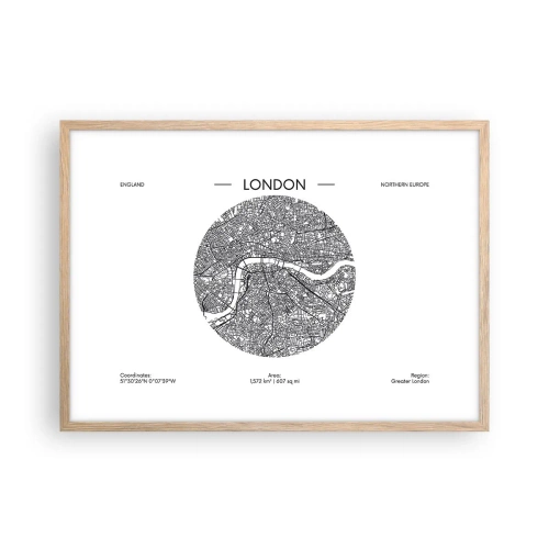 Poster in einem Rahmen aus heller Eiche - Anatomie von London - 70x50 cm