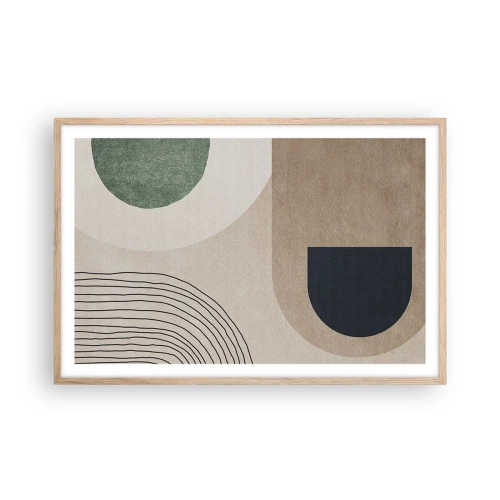 Poster in einem Rahmen aus heller Eiche - Sanftheit des Ovals - 91x61 cm