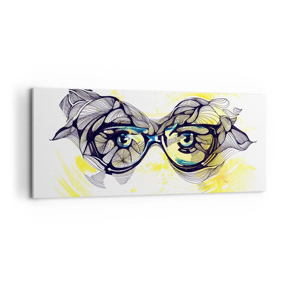 Bild auf Leinwand - Leinwandbild - Durch blaue Brille - 100x40 cm