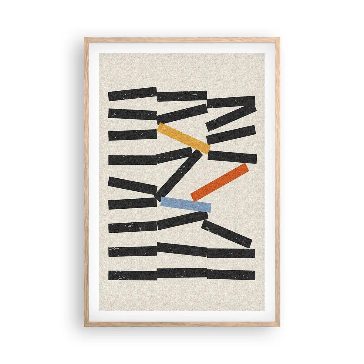 Poster in einem Rahmen aus heller Eiche - Domino – Komposition - 61x91 cm