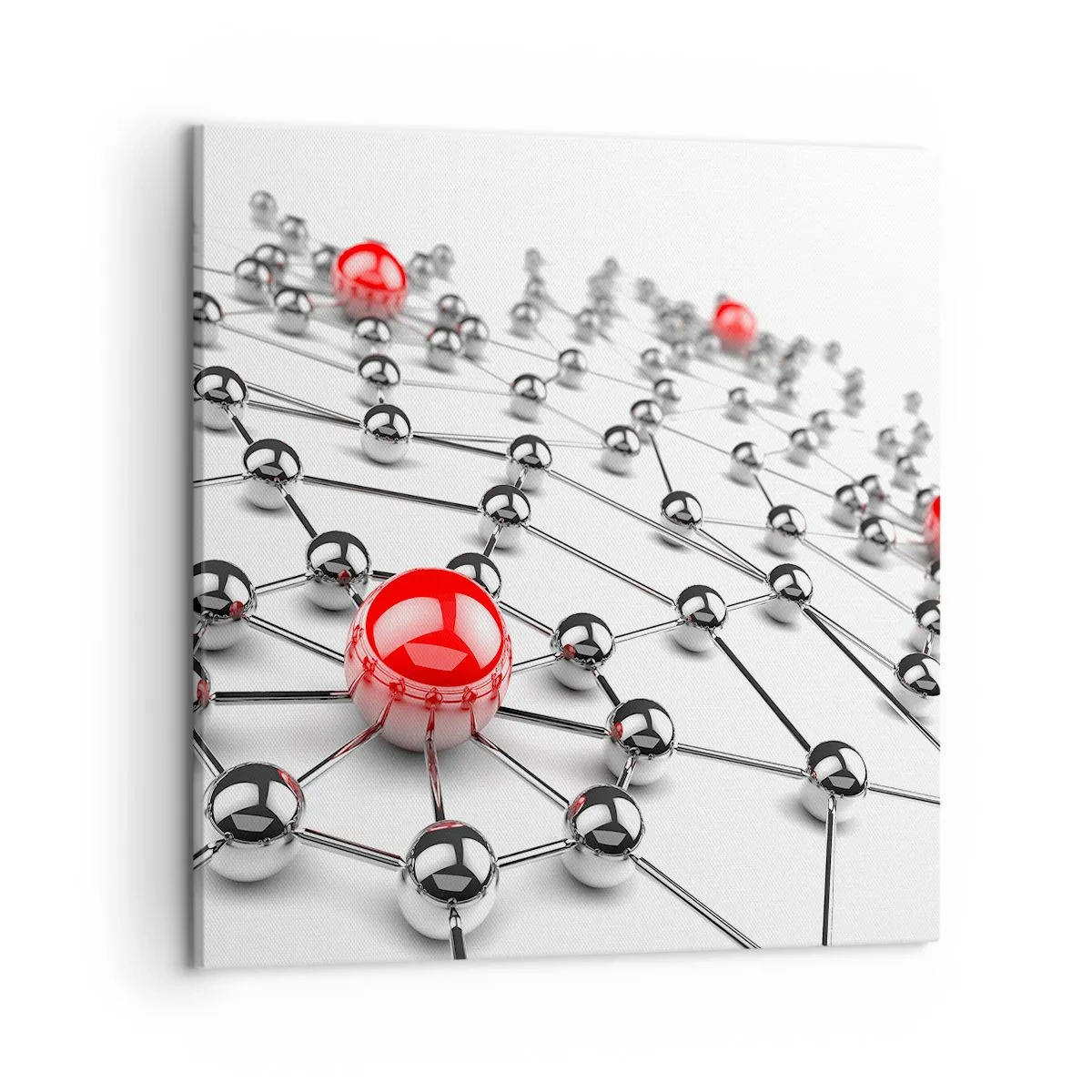 Bild auf Leinwand - Leinwandbild - Silbriges Netz - 50x50 cm