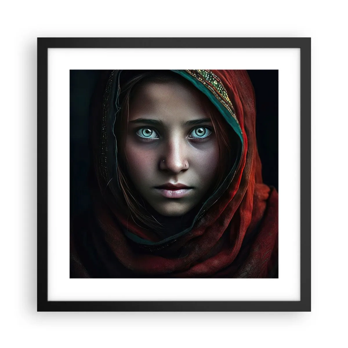 Poster in einem schwarzem Rahmen - Prinzessin aus dem Osten - 40x40 cm