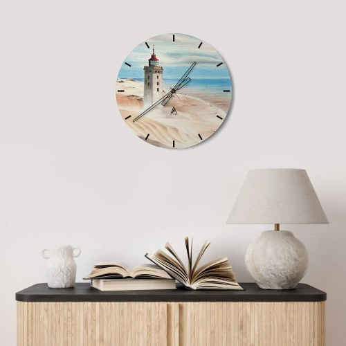 Wanduhr - Glasuhr - Immer aufs Meer starrend - 30x30 cm