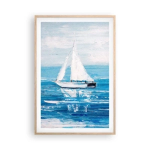 Poster in einem Rahmen aus heller Eiche - Mit Freund an der Seite - 61x91 cm