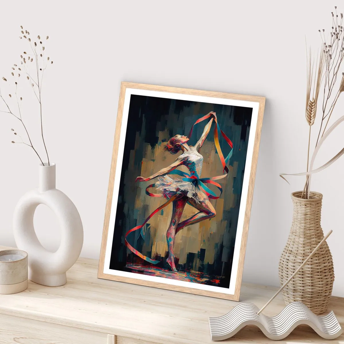 Poster in einem Rahmen aus heller Eiche - Bandtanz - 70x100 cm