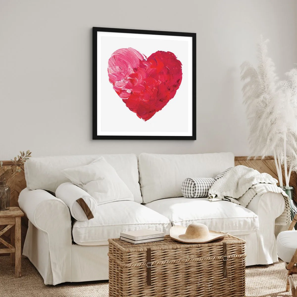 Poster in einem schwarzem Rahmen - Alles was du brauchst ist Liebe - 40x40 cm