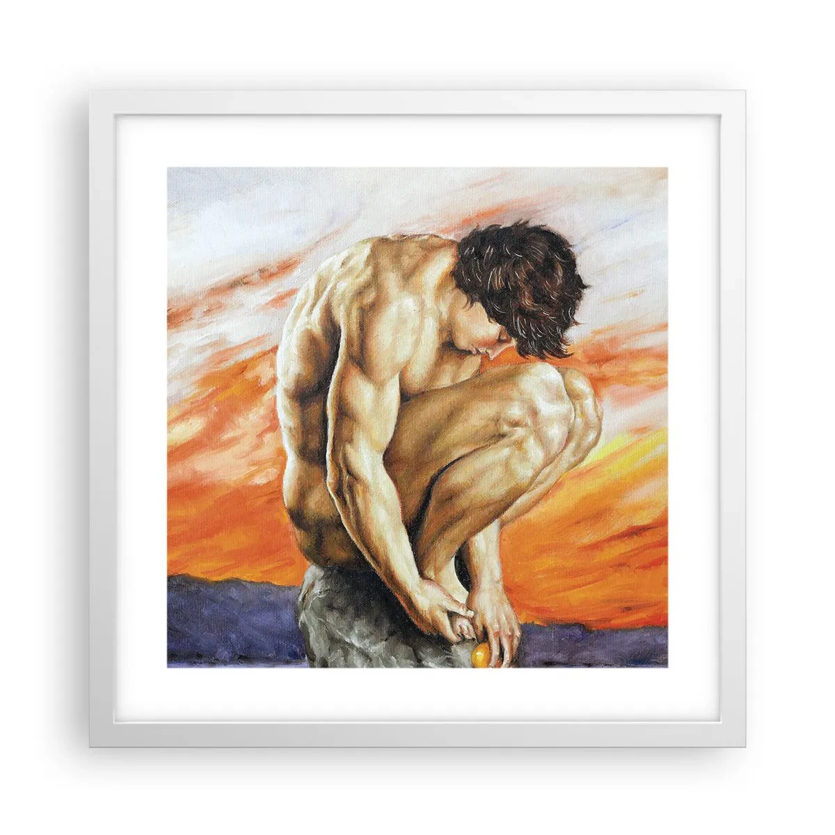 Poster in einem weißen Rahmen - In sich versunken - 40x40 cm