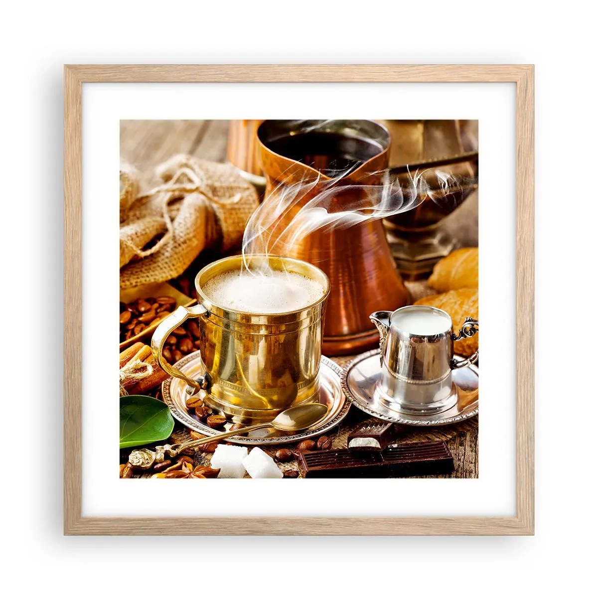 Poster in einem Rahmen aus heller Eiche - Schönen Tag noch! - 40x40 cm