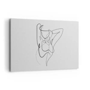 Bild auf Leinwand - Leinwandbild - Minimalistischer Umriss einer weiblichen Silhouette - 100x70cm - So, wie du wirklich bist ... - Moderne Wanddekoration für Wohnzimmer und Schlafzimmer ARTTOR