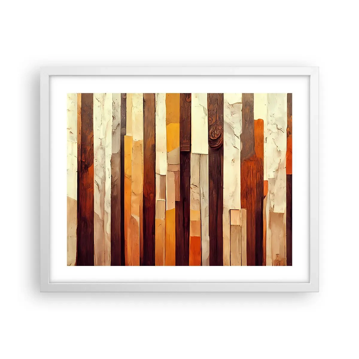 Poster in einem weißen Rahmen - Hymne der Waldbäume - 50x40 cm
