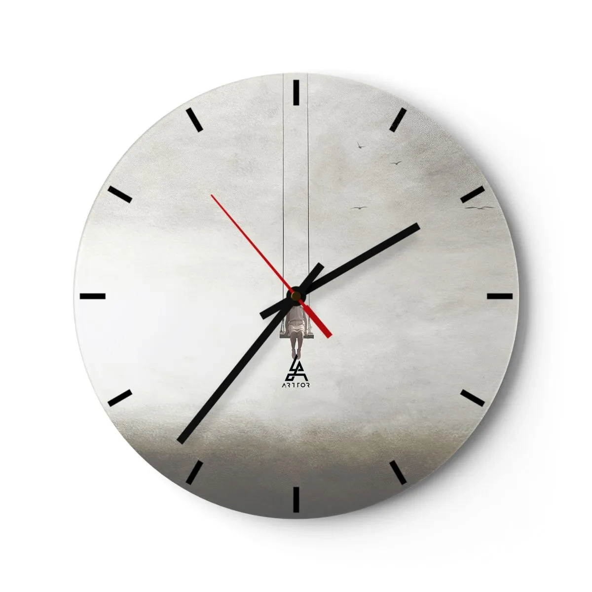 Wanduhr - Glasuhr - Ein Kind in uns - 40x40 cm