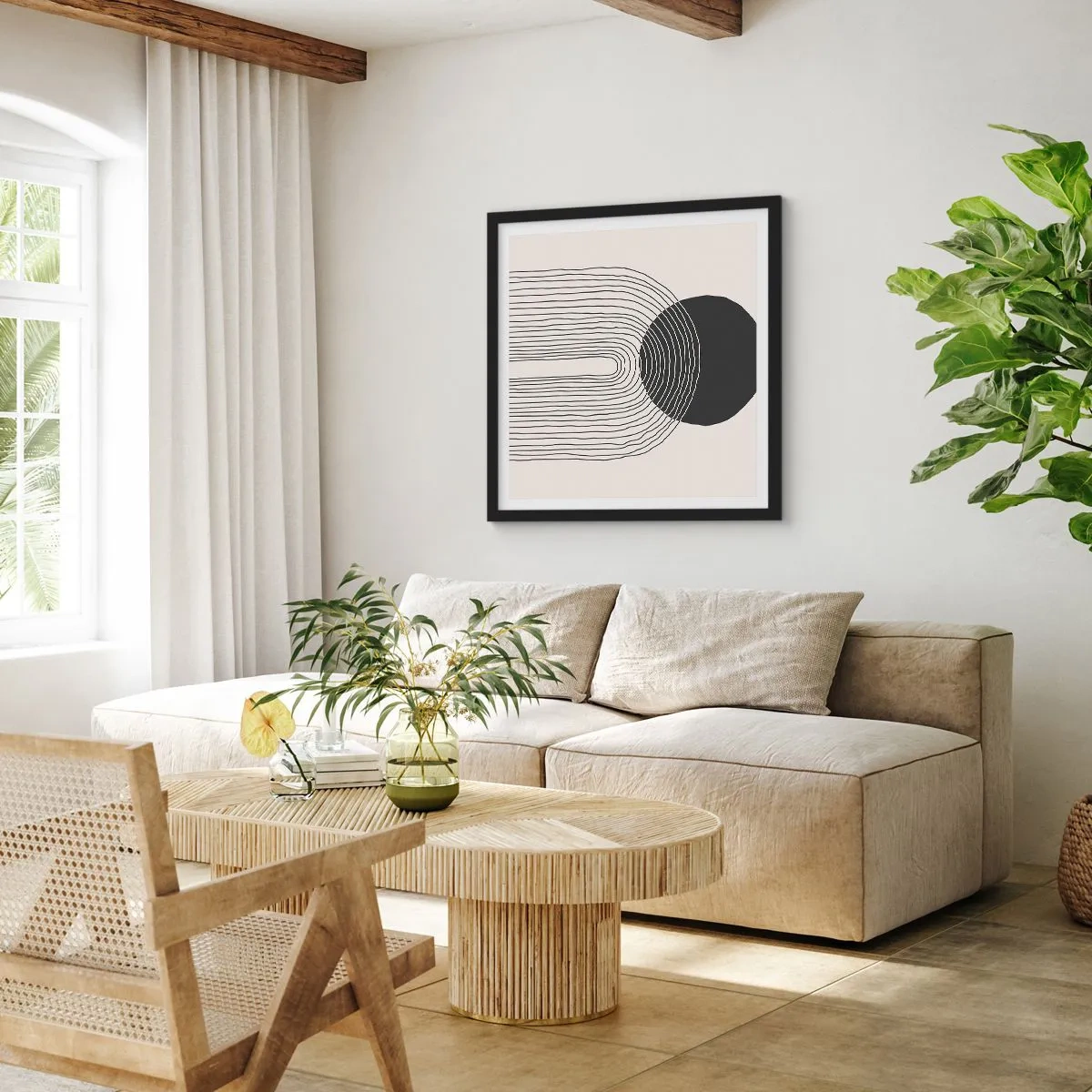 Poster in einem schwarzem Rahmen - Zittern und Vertrauen - 30x30 cm