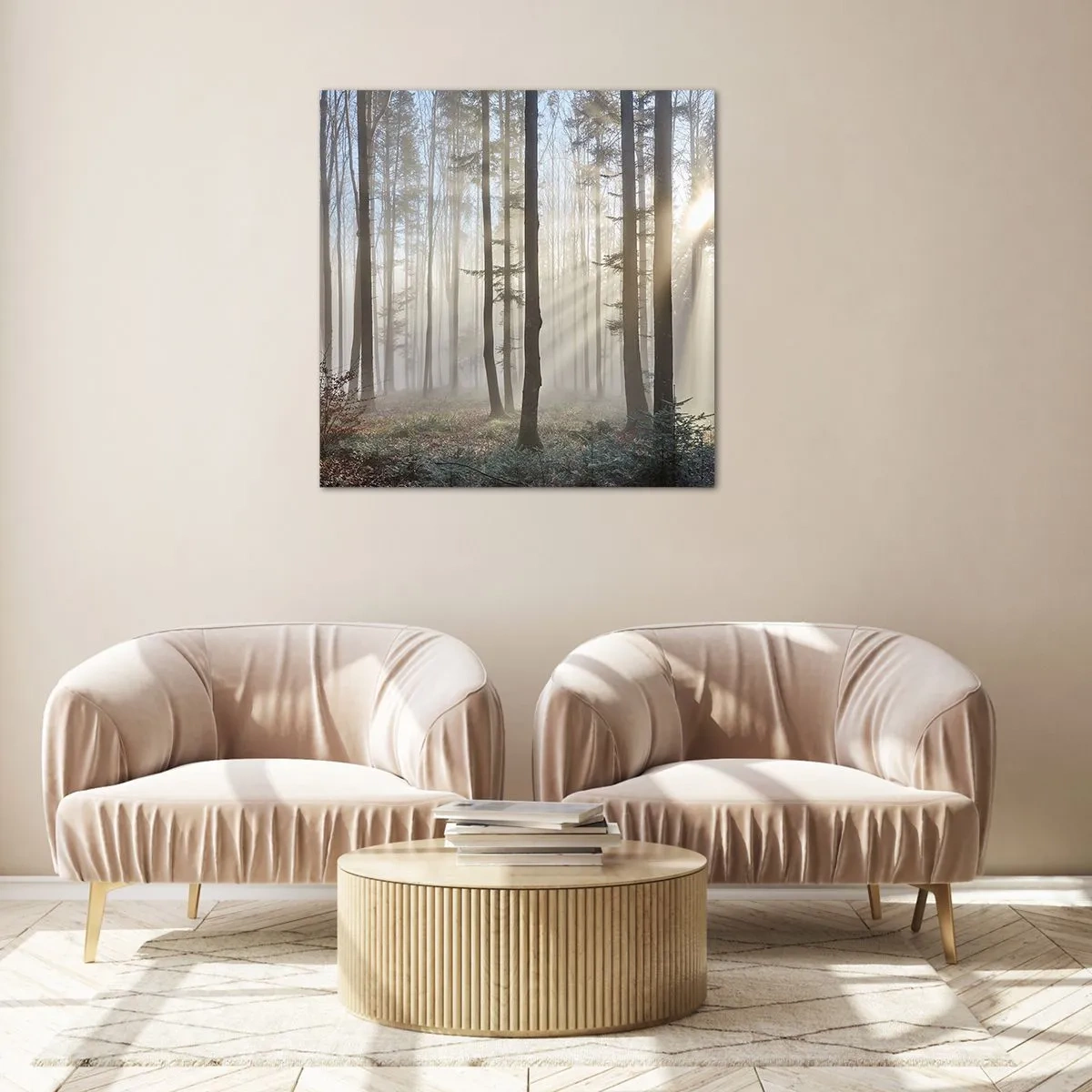 Glasbild - Bild auf glas - Der Nebel ist auch aufgewacht - 60x60 cm