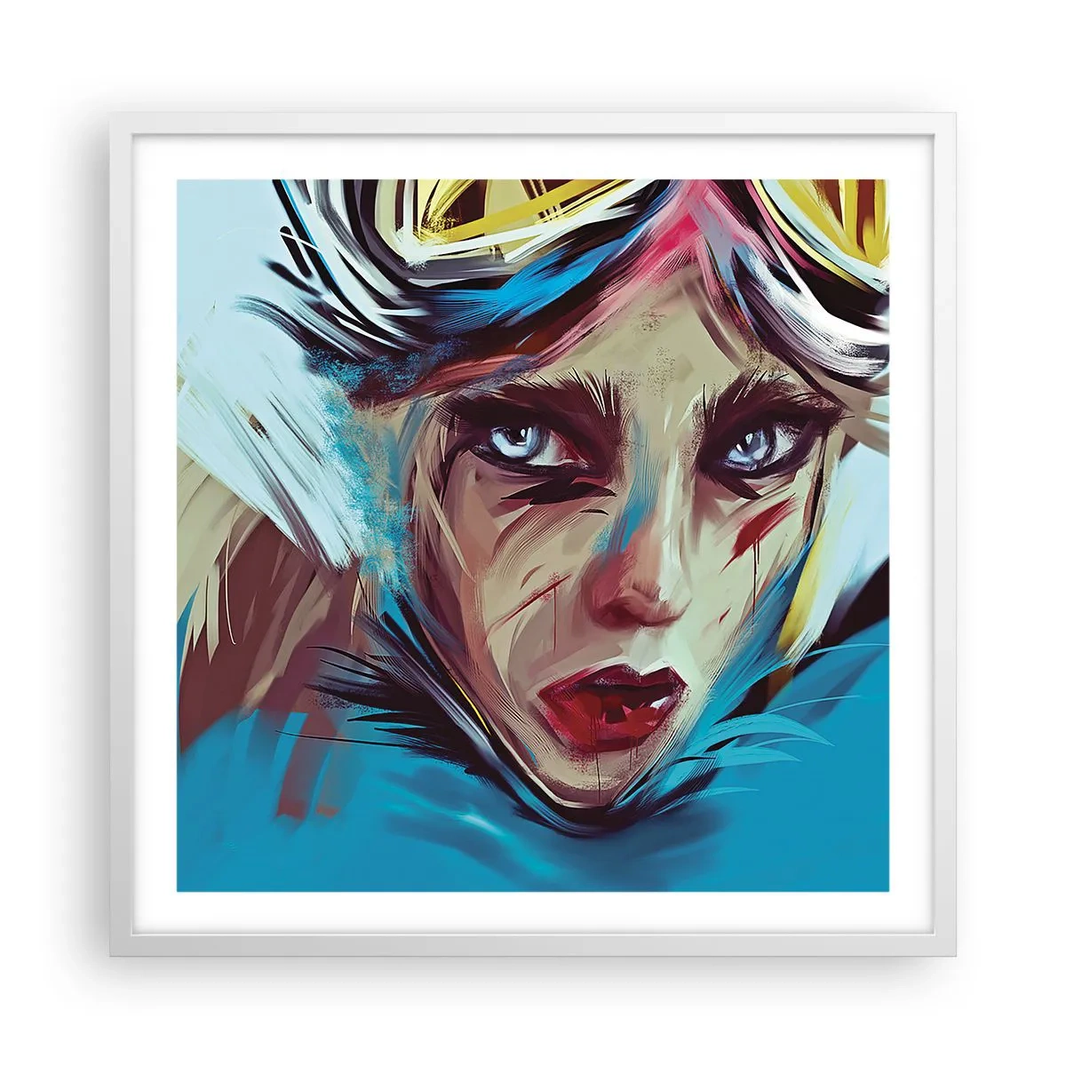 Poster in einem weißen Rahmen - Strassenkämpferin - 60x60 cm