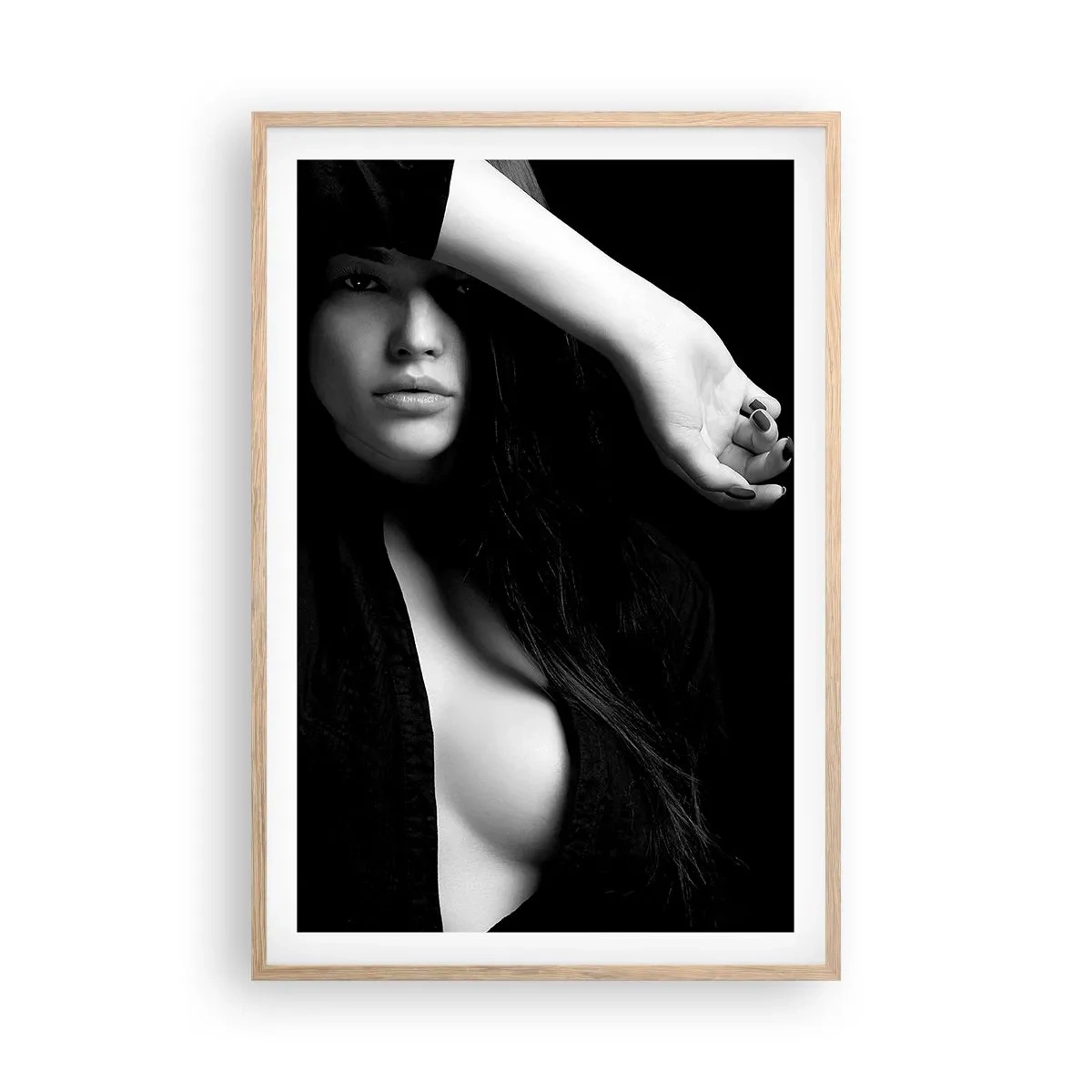 Poster in einem Rahmen aus heller Eiche - Schule der Verführung - 61x91 cm