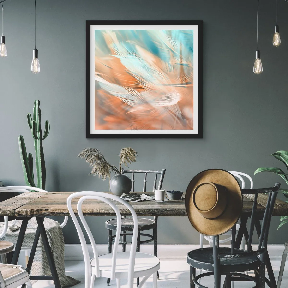 Poster in einem schwarzem Rahmen - Im Land der Sanftmut - 40x40 cm