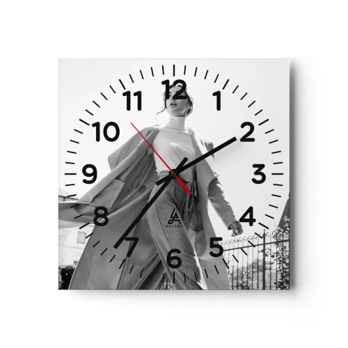 Wanduhr - Glasuhr - Gehst du mit mir? - 40x40 cm