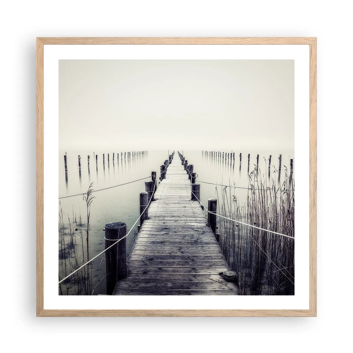 Poster in einem Rahmen aus heller Eiche - Tauchen Sie in Ruhe ein - 60x60 cm