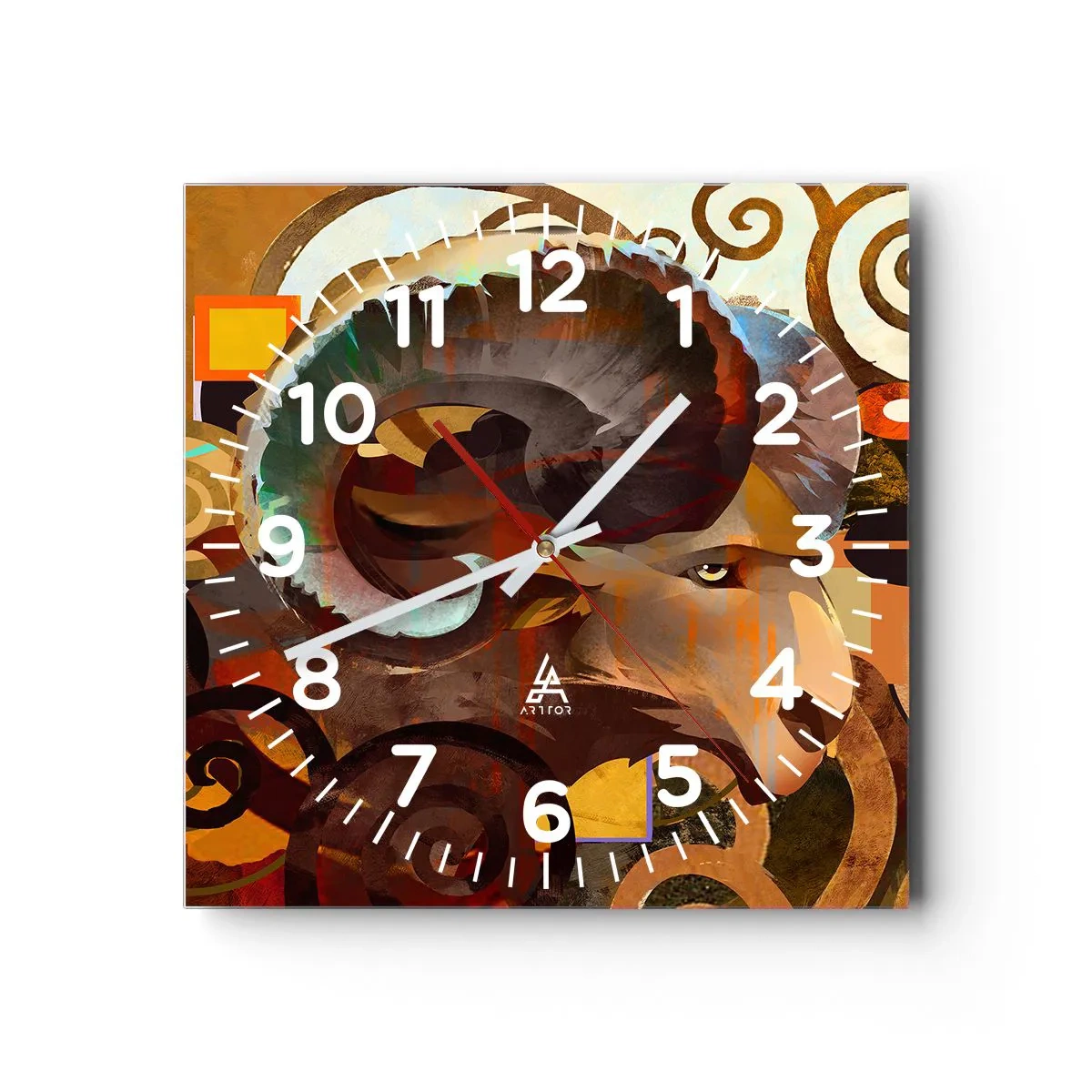 Wanduhr - Glasuhr - Magie - Religionen - Rituale - 40x40 cm