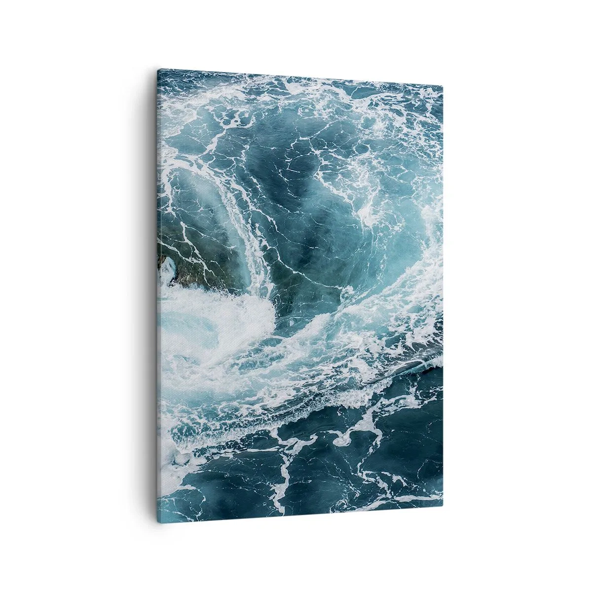 Bild auf Leinwand - Leinwandbild - Dynamischer Ozeanstrudel - 50x70cm - Das Tor zum Mittelpunkt der Erde - Moderne Wanddekoration für Wohnzimmer und Schlafzimmer ARTTOR
