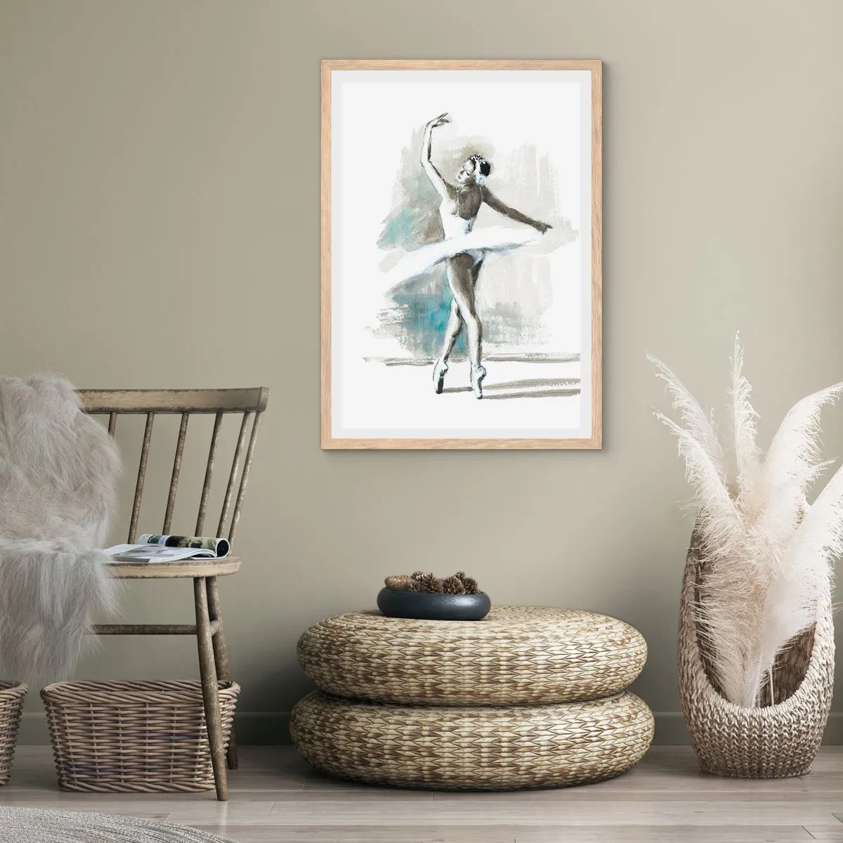 Poster in einem Rahmen aus heller Eiche - In einen Schwan verzaubert - 40x50 cm
