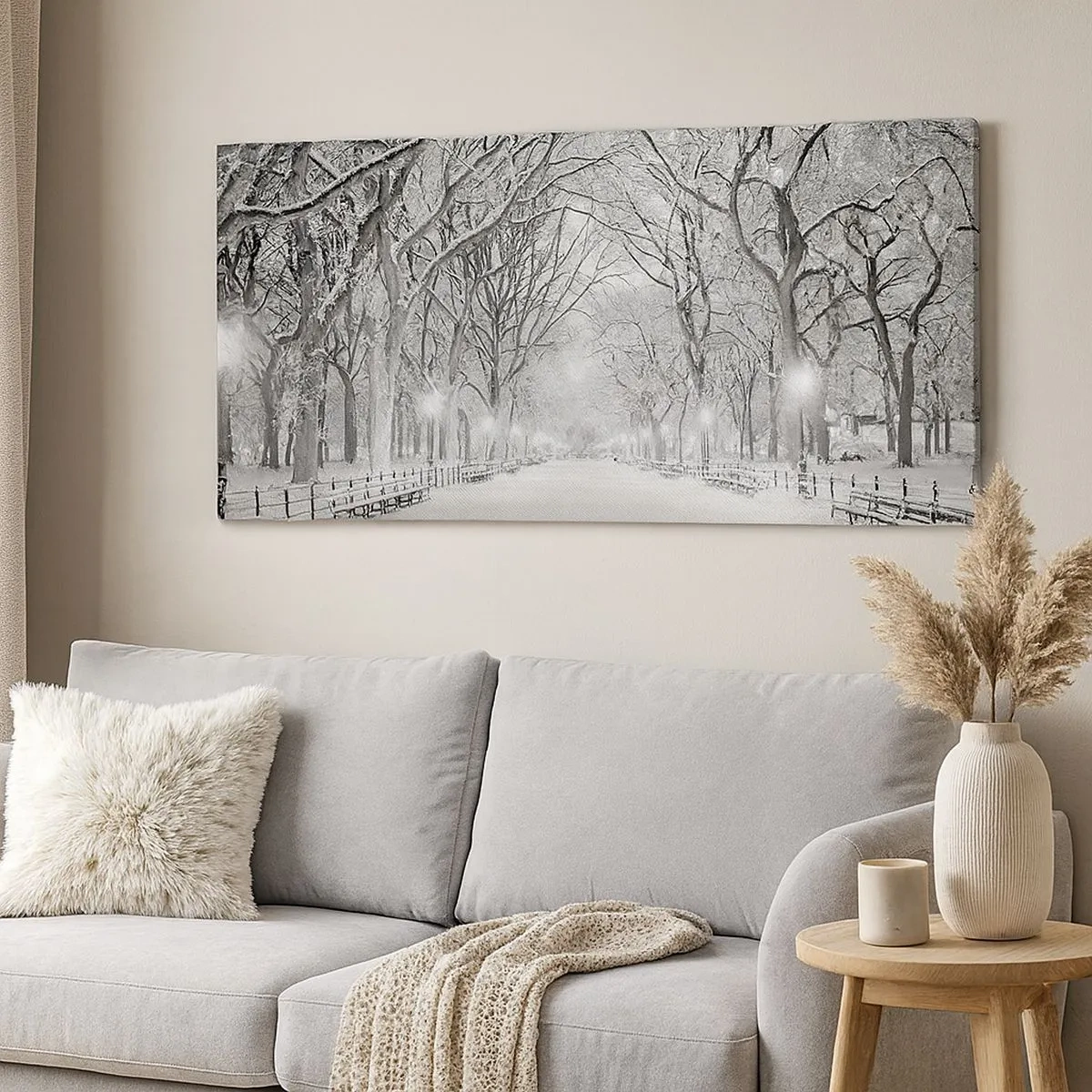 Bild auf Leinwand - Leinwandbild - Vier Jahreszeiten - Winter - 100x40 cm