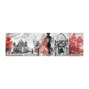 Fototapeten Muster Premium Canvas - Berliner Treffen - Stadt, Malerei, Die Architektur - 100x30 cm