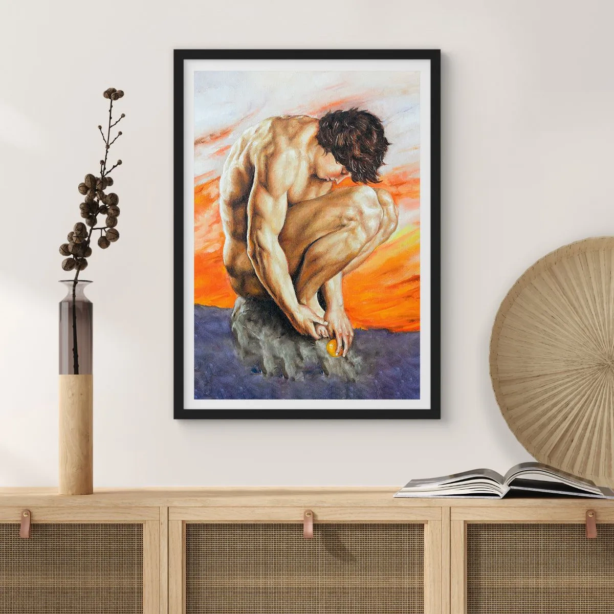 Poster in einem schwarzem Rahmen - In sich versunken - 40x50 cm