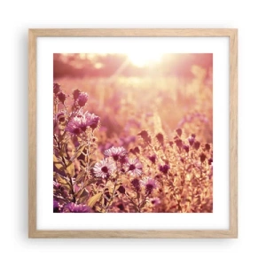 Poster in einem Rahmen aus heller Eiche - Bevor der Sommer vorbei ist - 40x40 cm