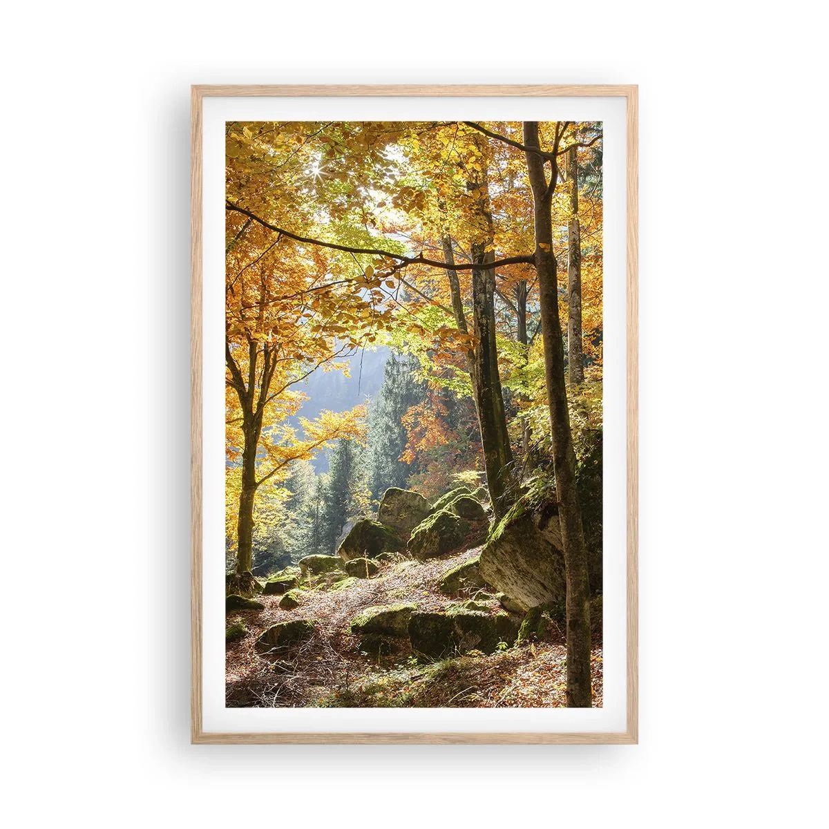 Poster in einem Rahmen aus heller Eiche - Zeit zum Entspannen - 61x91 cm