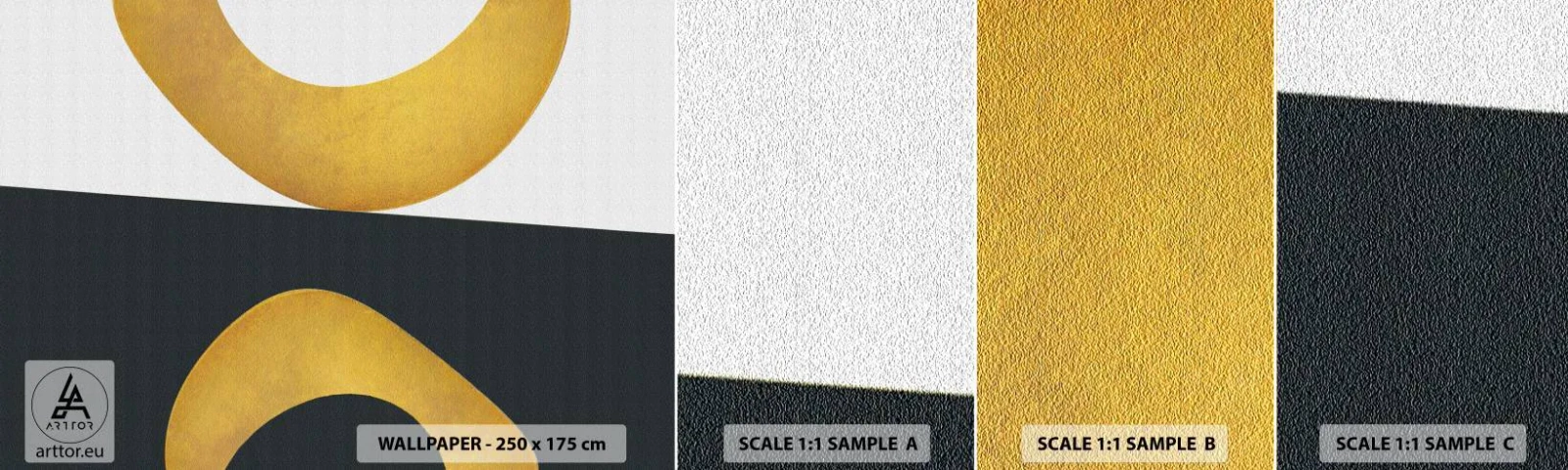 Fototapeten Muster Selbstklebend Deluxe Sticker - Erstens: Gold - Abstraktion, Formen, Räder - 100x30 cm