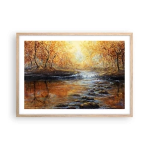 Poster in einem Rahmen aus heller Eiche - Der goldene Strom - 70x50 cm
