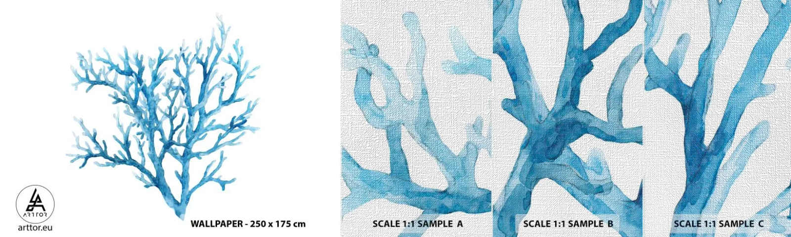 Fototapeten Muster Premium Canvas - Nautisches Filigran - Koralle, Strand, Minimalistisch - 100x30 cm